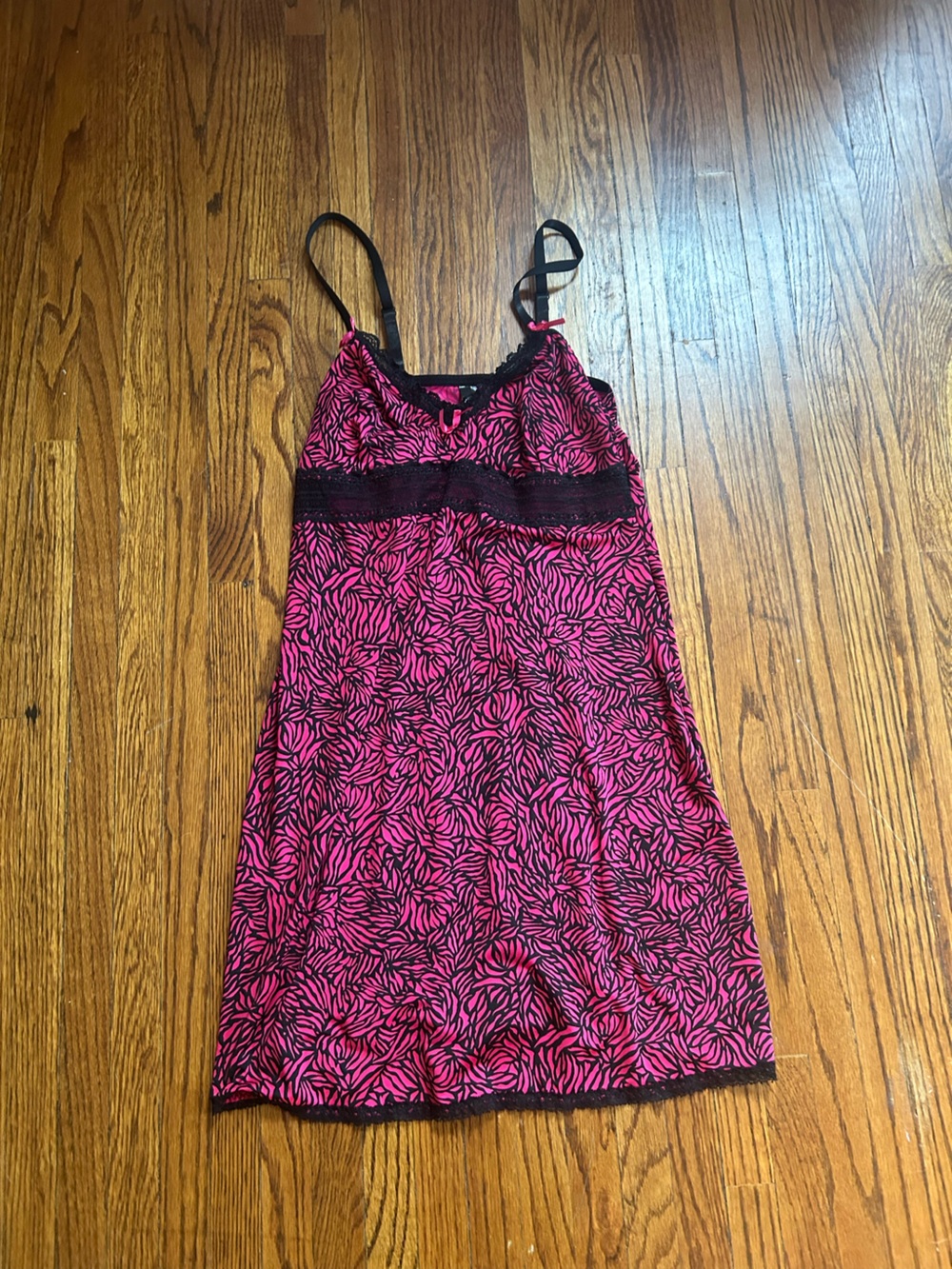 Marilyn Monroe Pink and Black Printed Chemise Nightgown